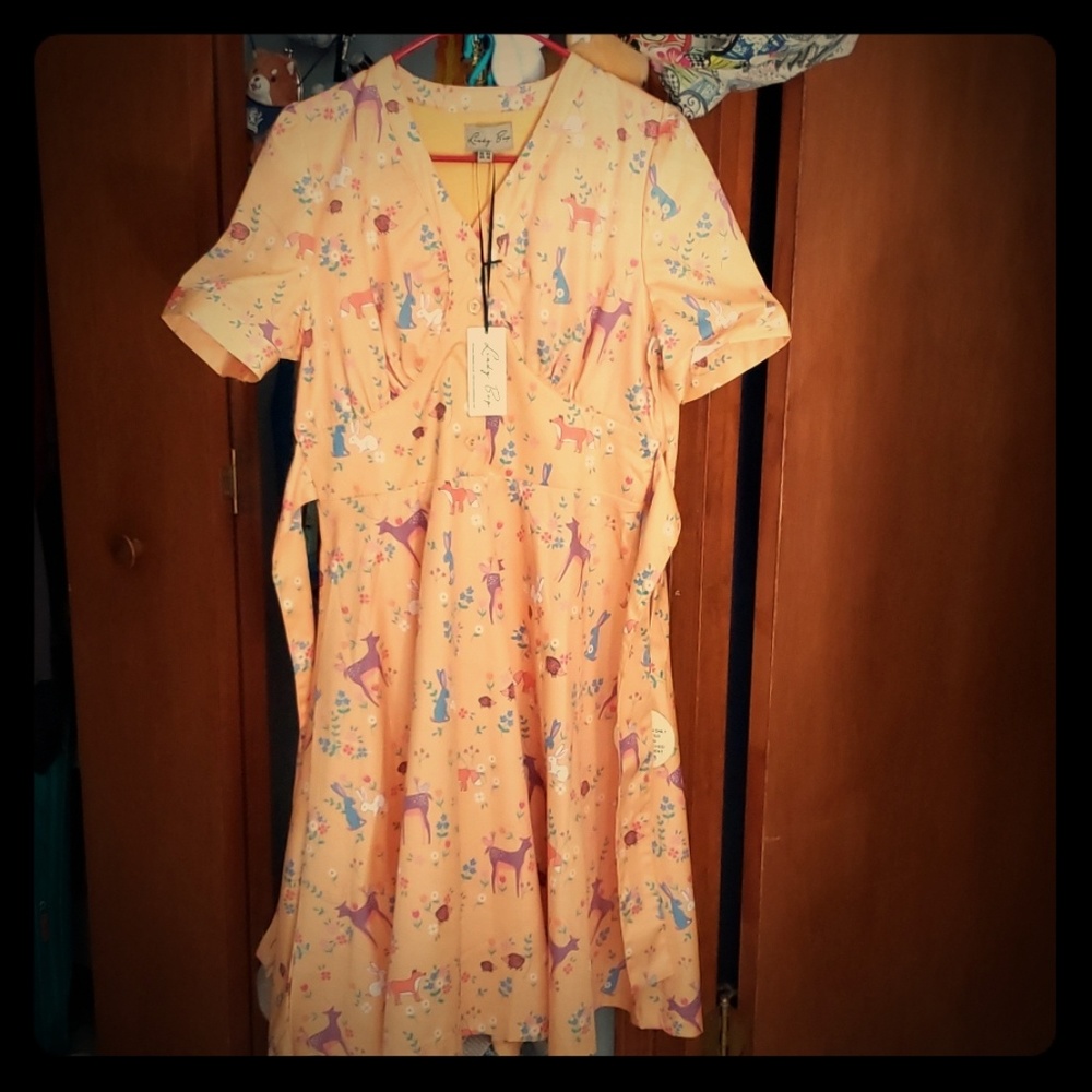 NWT Lindy Bop woodland animal dress US 10